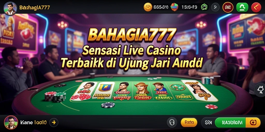 Screenshot gameplay BAHAGIA777 yang menampilkan dealer langsung dan permainan menarik.