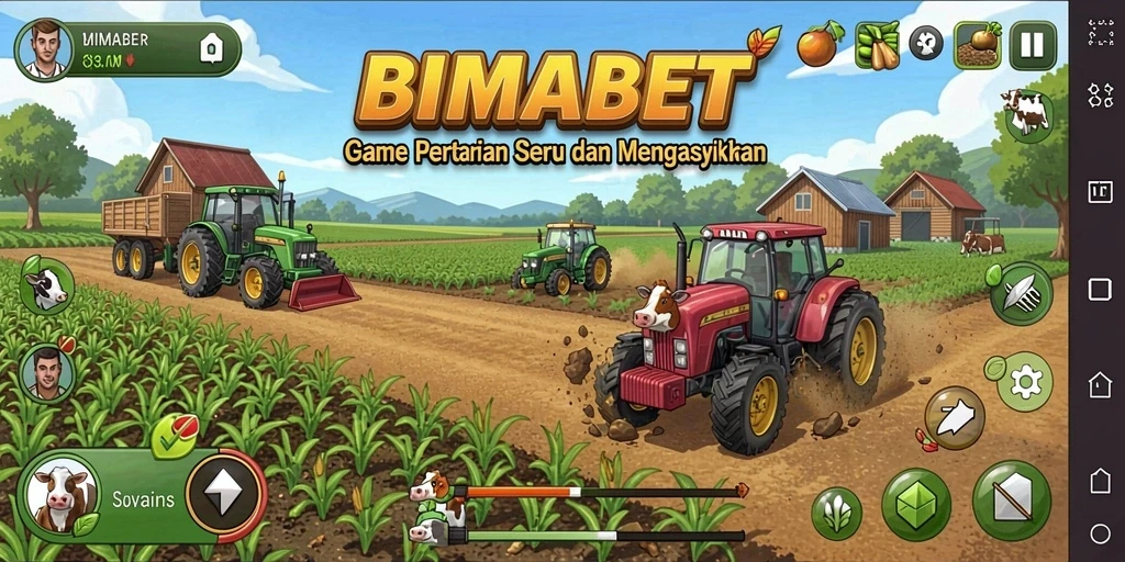 Tampilan gameplay menarik dari BIMABET yang menunjukkan aktivitas bertani.