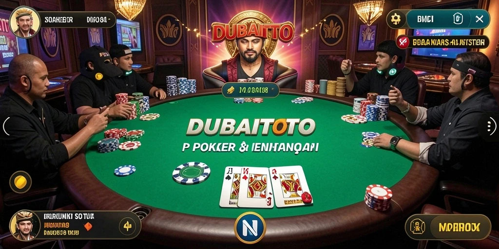 Tampilan menarik dari gameplay DUBAITOTO saat bermain Poker.