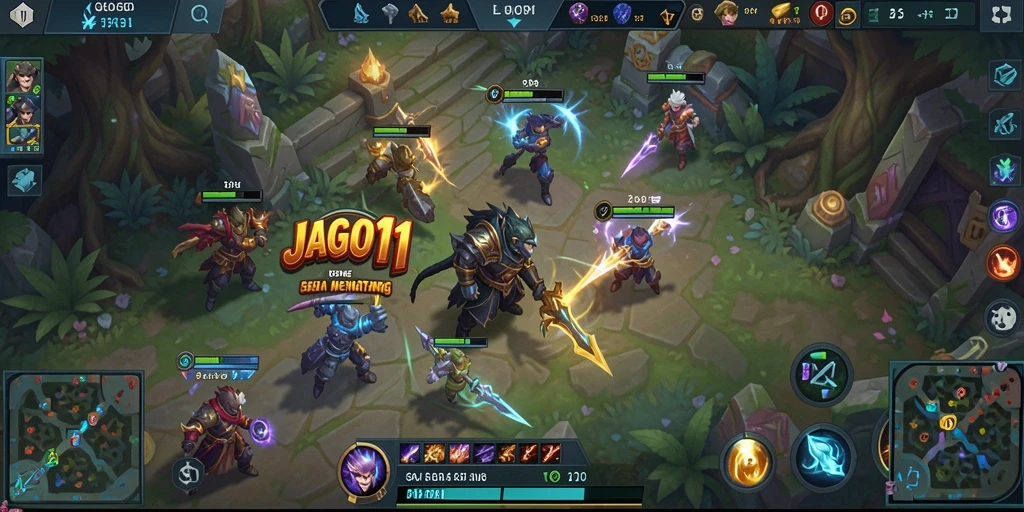 Screenshot utama JAGO11 menampilkan intensitas pertarungan MOBA.