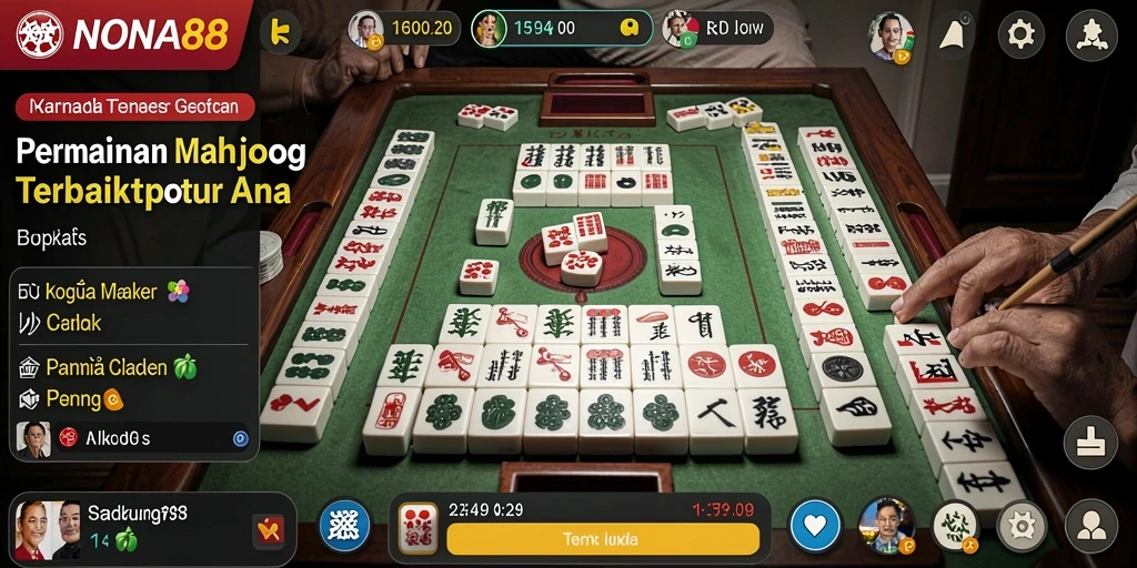Tampilan gameplay seru dari NONA88 dalam permainan Mahjong.