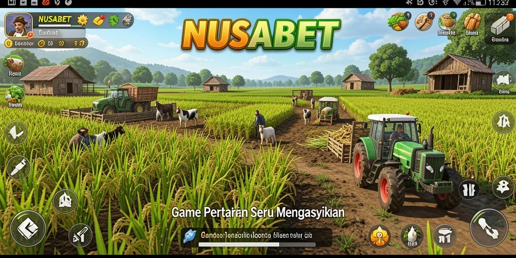 Tampilan gameplay NUSABET yang penuh warna dan interaktif.