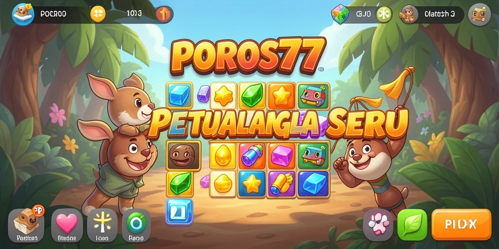 Gameplay seru dalam POROS77 menampilkan pencocokan permata yang menantang.