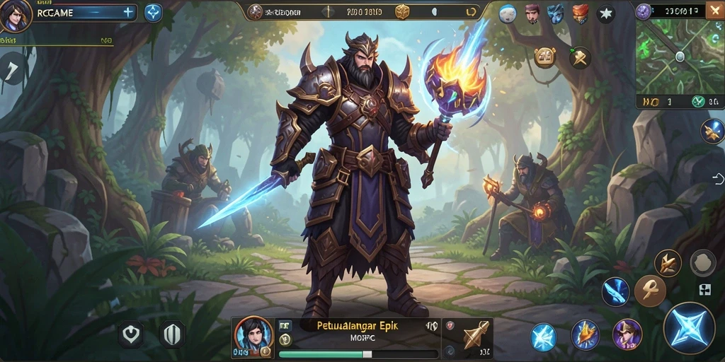 Tangkapan layar RPGAME menampilkan pertempuran seru dalam dunia MMORPG.