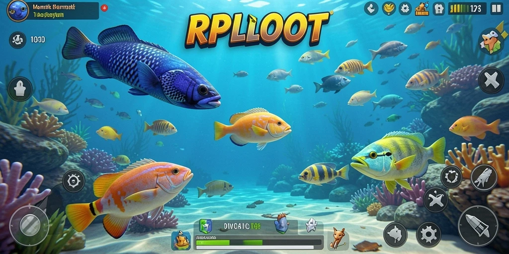 Tampilan gameplay menembak ikan yang seru dan mengasyikkan di RPLOOT.