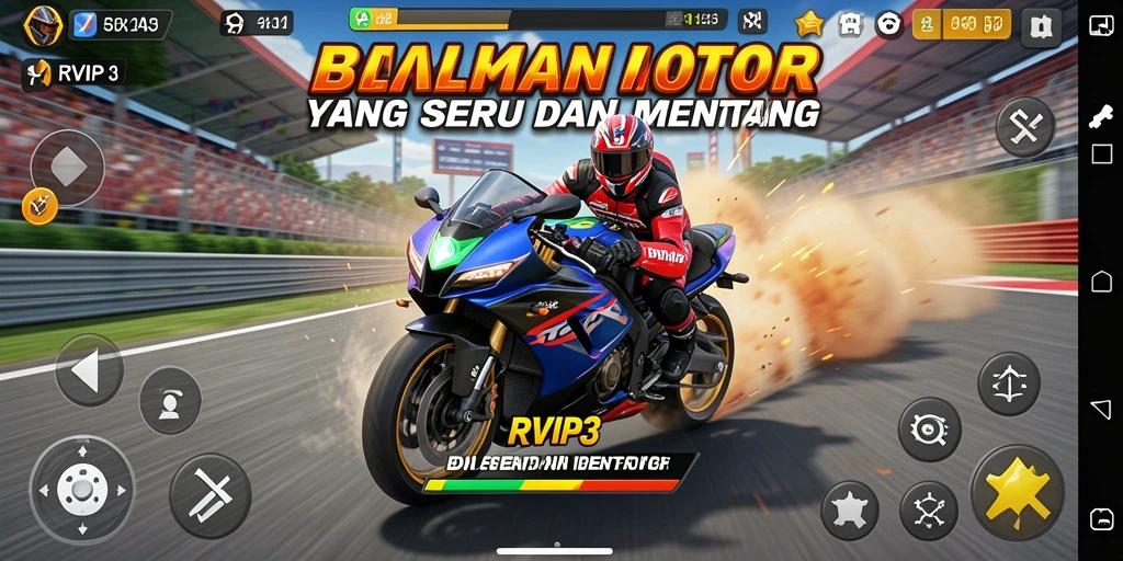 Gameplay balapan motor yang mendebarkan dan seru.
