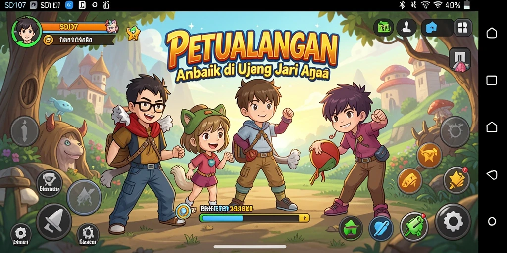 Tampilan gameplay seru dari game SD107 dengan karakter anime favorit.