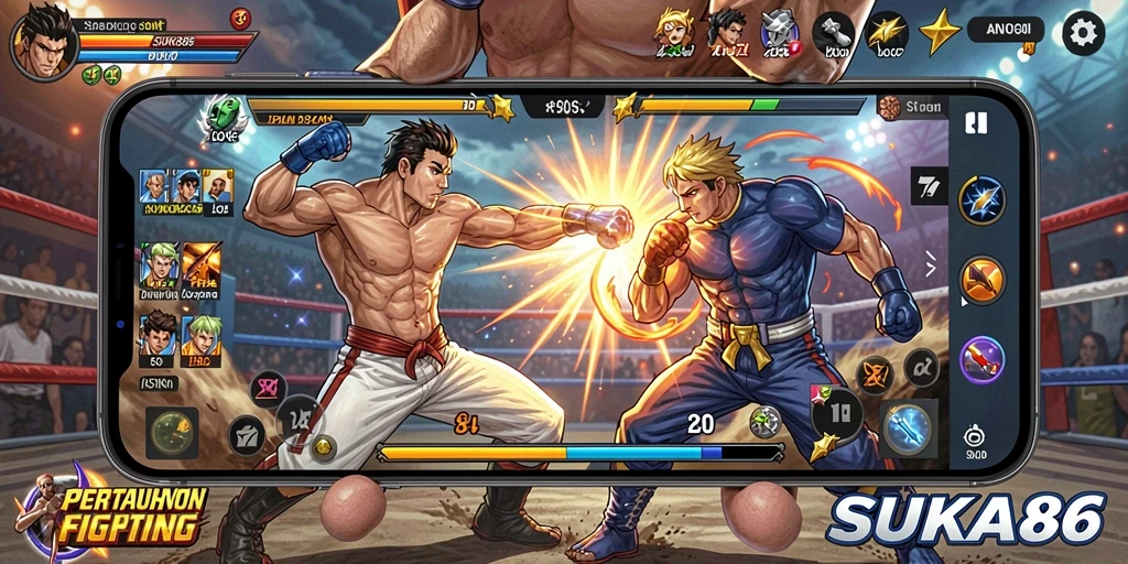 Menampilkan pertarungan seru dalam gameplay SUKA86.