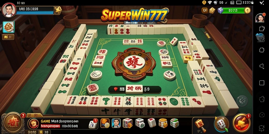 Tampilan gameplay SUPERWIN777 yang menarik dengan elemen Mahjong.