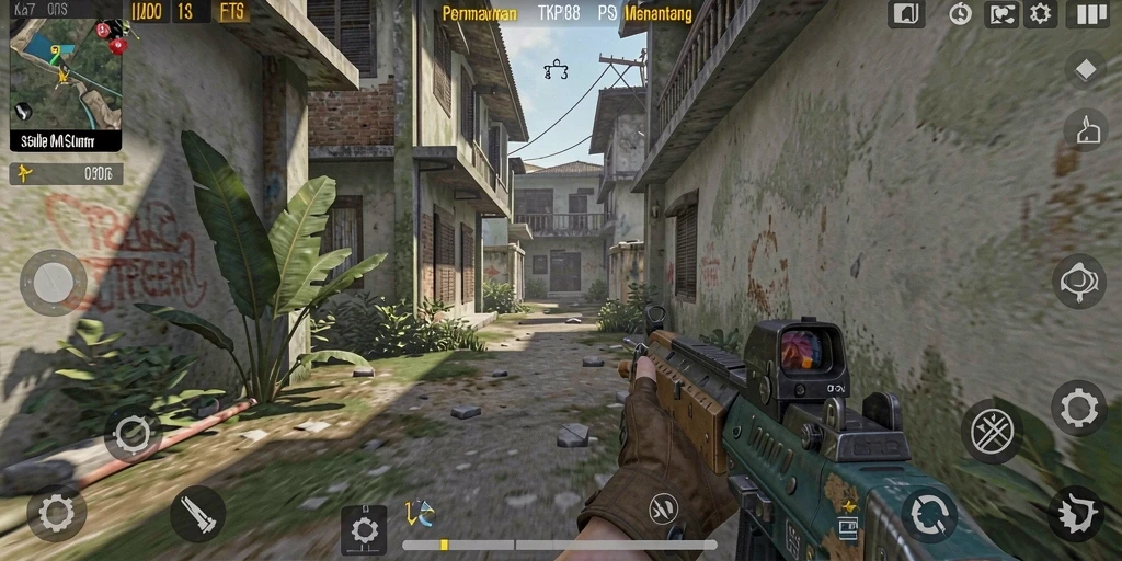 Screenshot gameplay TKP188 yang menunjukkan aksi menembak mendebarkan.