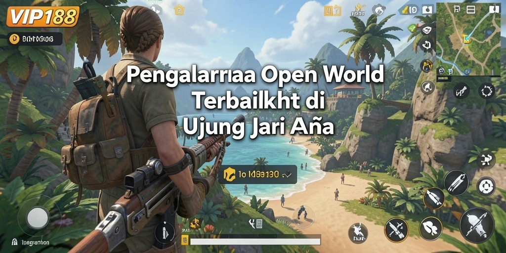 Tangkapan layar utama <strong>VIP188</strong> menampilkan dunia Open World yang luas dan detail.